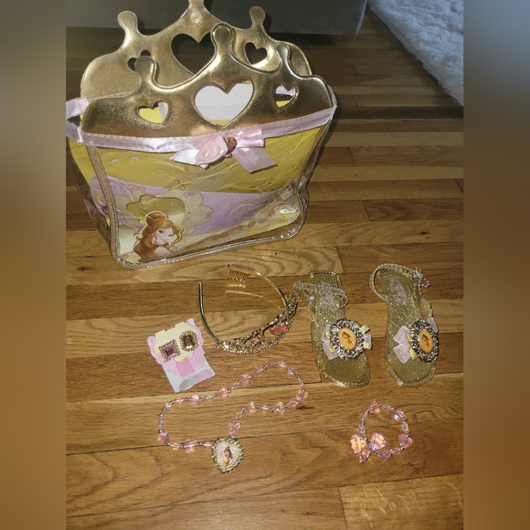 Brand New Disney Belle dress with velcro crown